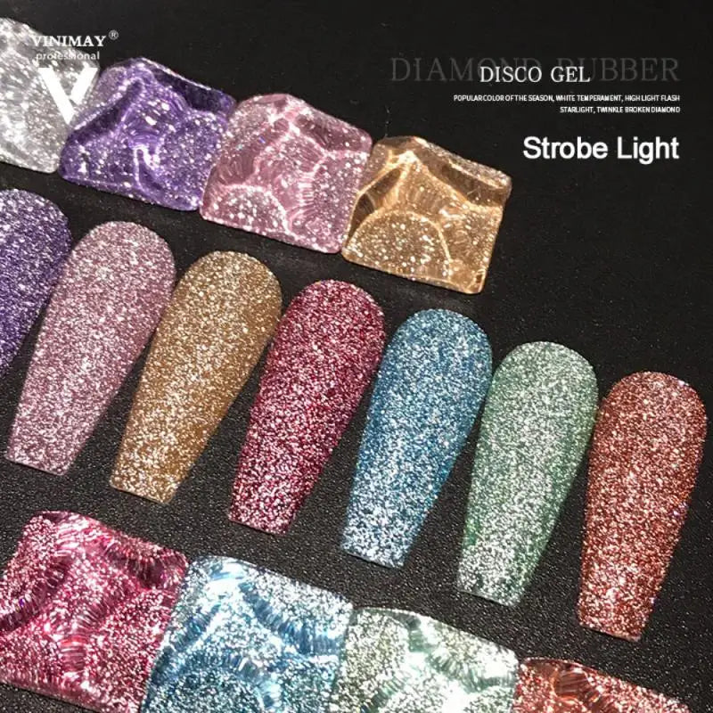 15ml Reflective Glitter UV Gel Nail Polish Glitter Sequins Soak Off UV Gel Varnish Colorful Nail Polish Nail Art Polish TSLM1