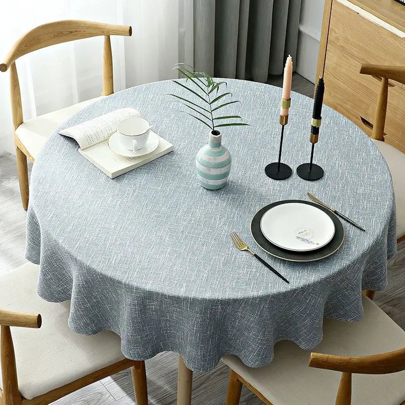 Plain Cotton and Linen Round Tablecloth Solid Color Table Cover For Table Cloth Dining Tea Home Obrus Tafelkleed mantel de mesa