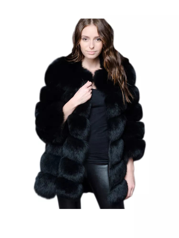 ZADORIN New Luxury Splicing Long Faux Fur Coat Women Thick Warm Winter Fashion Fluffy Faux Fur Jacket Coats for Women Outerwear