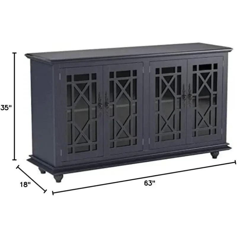 63" TV Stand, Catalina Blue Muebles Para El Hogar Tv Stand Living Room Furniture Cabinet